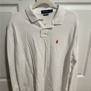 Ralph Lauren White Long Sleeve Polo Shirt
